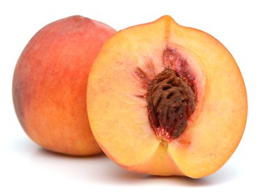 Peaches isolated on white