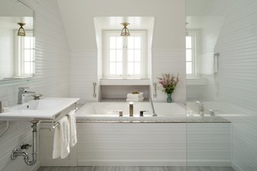 Luxury White Bathroom with Bathtub