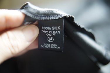 Label on clothing.