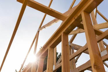 roof trusses of new home construction