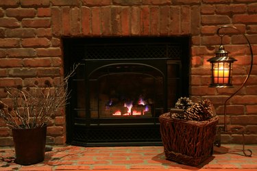 Cozy Hearth And Old Brick Fireplace At The Cottage