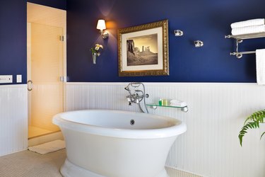 Contemporary Classic Bathroom Design with Freestanding Bathtub
