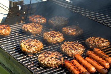 Hamburgers on the grill