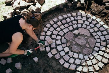 Natural stone patio.