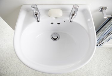 White sink in contemporary home bathroom