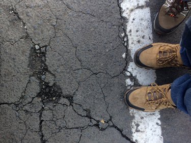 Cracked ground.