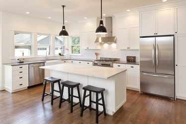 New white kitchen in modern home.