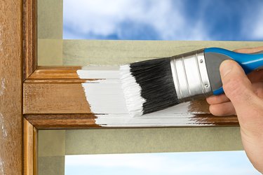 Painting wood window frame