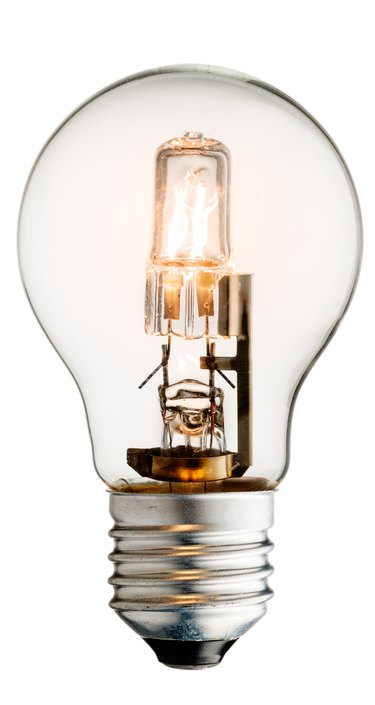 Glowing halogen light bulb