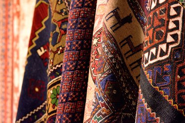 Group of turkish carpets.