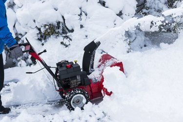 Snowblower blowing snow