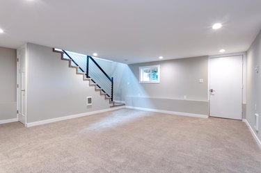 Basement area with staircase.