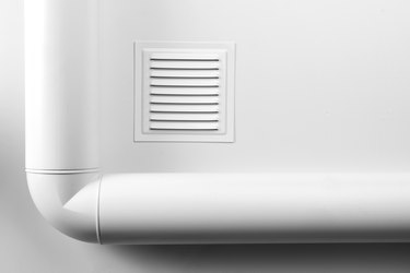 Square ventilation grille on white background