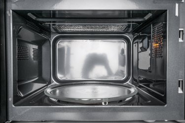 Inside view of clean, empty microwave