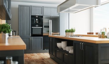 3d realistic modern country kitchen