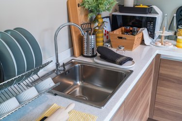 modern sink in modern kitchen