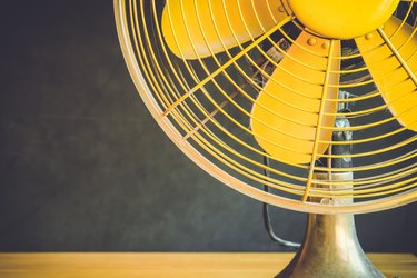 Part of electric fan on a table