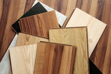 Variety of different colored parquet boards.