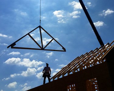 House under construction.