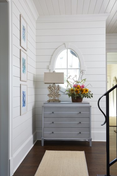 Dresser as hallway storage, designed by Maggie Griffin Design