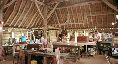 the repair shop inside the Weald and Downland Living Museum’s timber-framed barn
