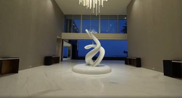 the one bel air mansion rotating white sculpture by mike fields