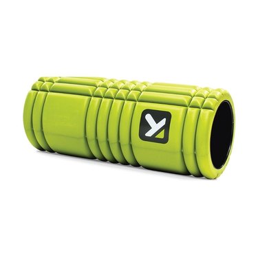 lime green foam roller with textured surface