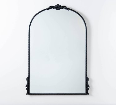 black slim frame mirror