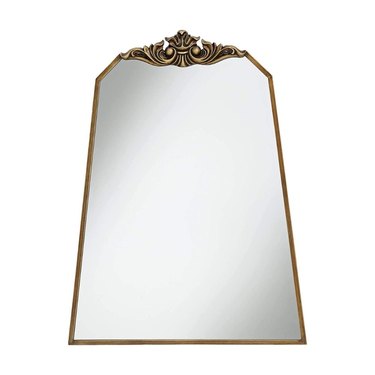 brass metal finish crown top mirror