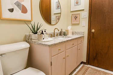 Enjoy your updated bathroom vanity in its new modern color.
