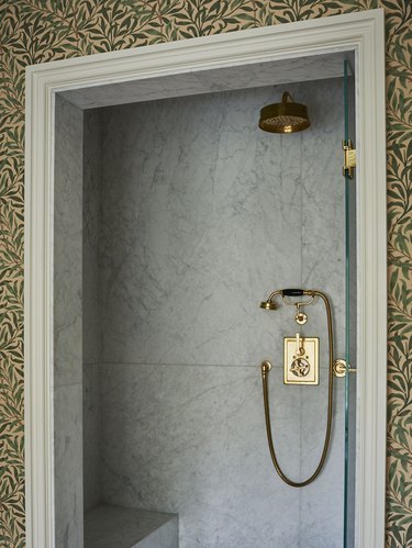 traditional shower fixtures with brass handheld shower