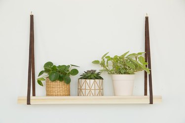 DIY Hanging Leather Shelves