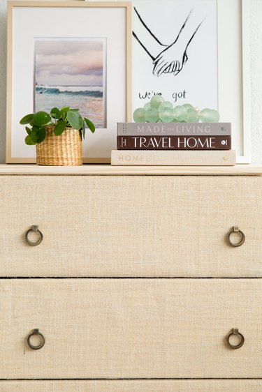 DIY Ikea Hack Tarva Dresser covered in fabric