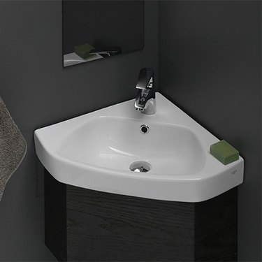 Ceramic Bathroom Sink Small Corner Ceramic Drop In or Wall Mounted Bathroom Sink from The Bath Outlet