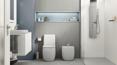 Bathroom Trends 2021 smart bathroom with fluted wall