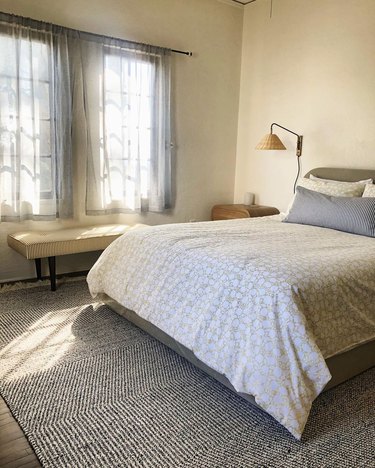 My current, grown-up bedroom, showing off Garnet Hill's Siesta bedding in Floral Gold Straw.