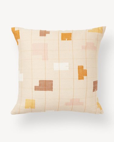 throw pillow with shapes pattern