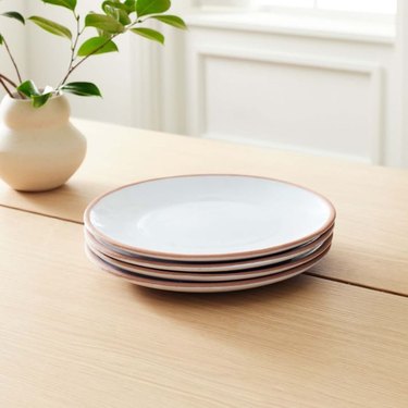 plates on a wood table