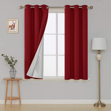 red blackout curtains