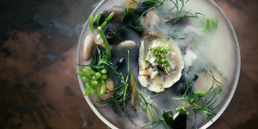 gourmet plating of oysters