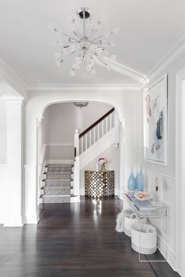 Contemporary Foyer Lighting in foyer designed by Karen B. Wolf Interiors