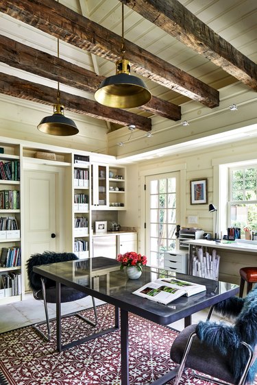 Desk Organization Ideas with Garage converted into home office by Ballard + Mensua Architecture