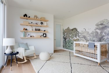 Toy storage in minimalist nursery