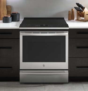 flat top electric stove in a kitchen