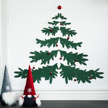 white wall with tree decal