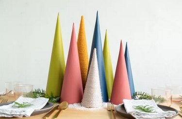 Colored paper and cardboard Christmas trees