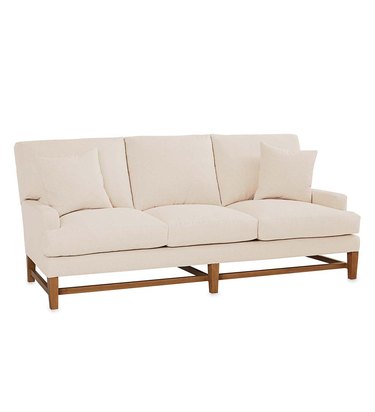 beige eco-friendly couch with wood legs from Viva Terra