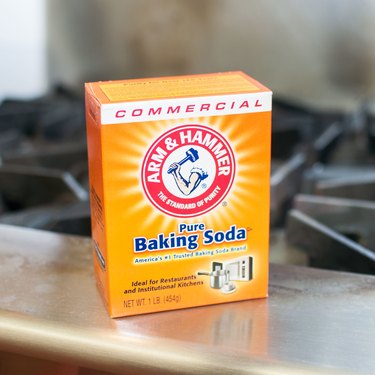 arm & hammer baking soda box on stovetop