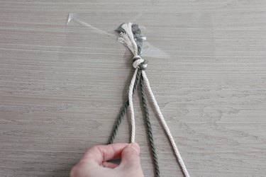 Braiding four strands of macrame cord