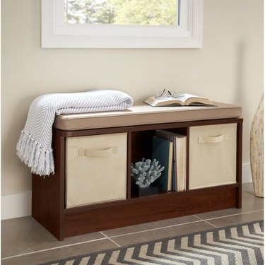 shoe storage bench open compartments